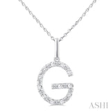 1/10 Ctw Initial 'G' Round Cut Diamond Fashion Pendant With Chain in Sterling Silver