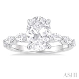 Oval Shape Semi-Mount Diamond Engagement Ring