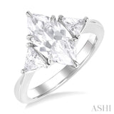 Marquise Shape Semi-Mount Diamond Engagement Ring