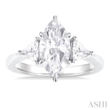 Marquise Shape Semi-Mount Diamond Engagement Ring