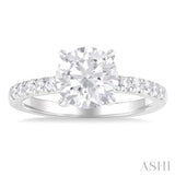 Round Shape Semi-Mount Diamond Engagement Ring