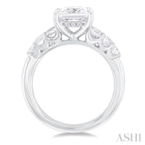 Princess Shape Semi-Mount Diamond Engagement Ring