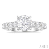 Round Shape Semi-Mount Diamond Engagement Ring