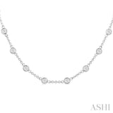 Bezel Set Diamond Station Necklace