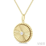 Circle Fluted Medallion Diamond Pendant