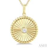 Circle Fluted Medallion Diamond Pendant