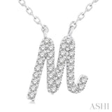 Script 'M' Initial Diamond Pendant