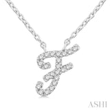 Script 'F' Initial Diamond Pendant