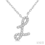 Script 'L' Initial Diamond Pendant