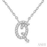 Script 'Q' Initial Diamond Pendant