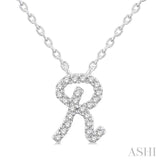 Script 'R' Initial Diamond Pendant