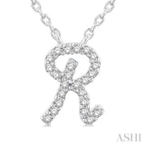 Script 'R' Initial Diamond Pendant