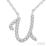 Script 'U' Initial Diamond Pendant