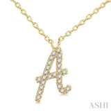 Script 'A' Initial Diamond Pendant