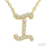 Script 'I' Initial Diamond Pendant