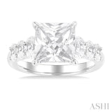 Princess Shape Semi-Mount Diamond Engagement Ring