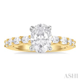 Oval Shape Semi-Mount Diamond Engagement Ring