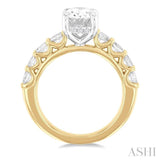 Oval Shape Semi-Mount Diamond Engagement Ring