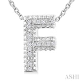 Silver Bubble 'F' Initial Diamond Pendant