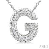 Silver Bubble 'G' Initial Diamond Pendant