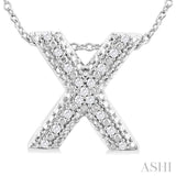 Silver Bubble 'X' Initial Diamond Pendant