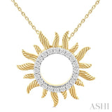 Sunburst Fluted Diamond Fashion Pendant