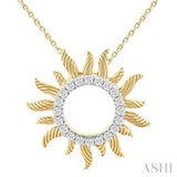 Sunburst Fluted Diamond Fashion Pendant