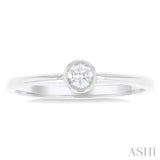 Round Shape Bezel Set Petite Diamond Fashion Ring