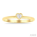 Heart Shape Bezel Set Petite Diamond Fashion Ring