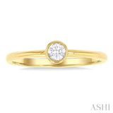 Round Shape Bezel Set Petite Diamond Fashion Ring