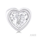 Heart Shape Bezel Set Petite Diamond Fashion Earrings