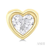 Heart Shape Bezel Set Petite Diamond Fashion Earrings