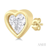 Heart Shape Bezel Set Petite Diamond Fashion Earrings