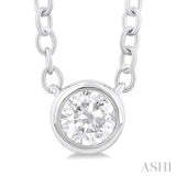 Round Shape Bezel Set Petite Diamond Fashion Pendant