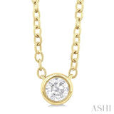 Round Shape Bezel Set Petite Diamond Fashion Pendant