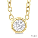 Round Shape Bezel Set Petite Diamond Fashion Pendant