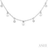 Pearl & Diamond Station Necklace