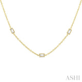 Baguette Diamond Station Necklace