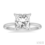 Princess Shape Semi-Mount Diamond Engagement Ring