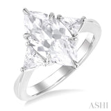 Marquise Shape Semi-Mount Diamond Engagement Ring