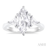 Marquise Shape Semi-Mount Diamond Engagement Ring