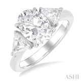 Oval Shape Semi-Mount Diamond Engagement Ring