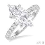 Marquise Shape Semi-Mount Diamond Engagement Ring