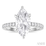 Marquise Shape Semi-Mount Diamond Engagement Ring