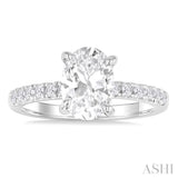 Oval Shape Semi-Mount Diamond Engagement Ring