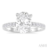 Oval Shape Semi-Mount Diamond Engagement Ring