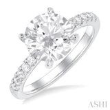 Round Shape Semi-Mount Diamond Engagement Ring