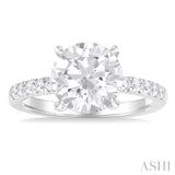 Round Shape Semi-Mount Diamond Engagement Ring