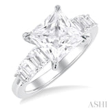 Princess Shape Semi-Mount Diamond Engagement Ring