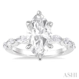 Marquise Shape Semi-Mount Diamond Engagement Ring